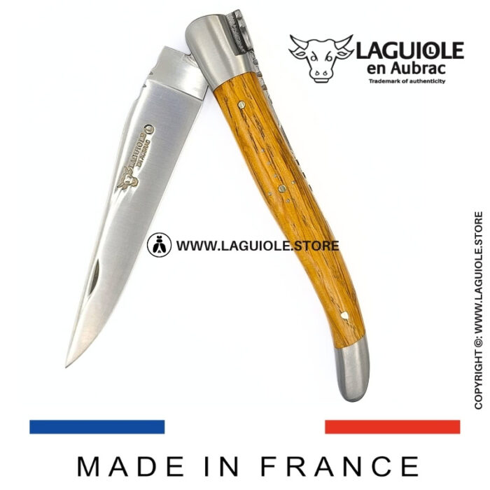 laguiole knife oak wood handle