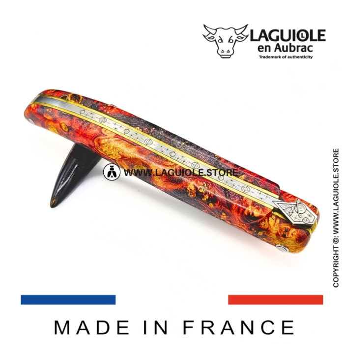 laguiole knife “the space” – cosmos collection – elder burl (fire)