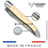 laguiole pocket knife – damascus balbach blade & double liners – mammoth ivory