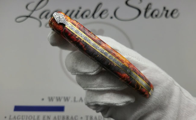 laguiole knife “the space” – cosmos collection – elder burl (fire)
