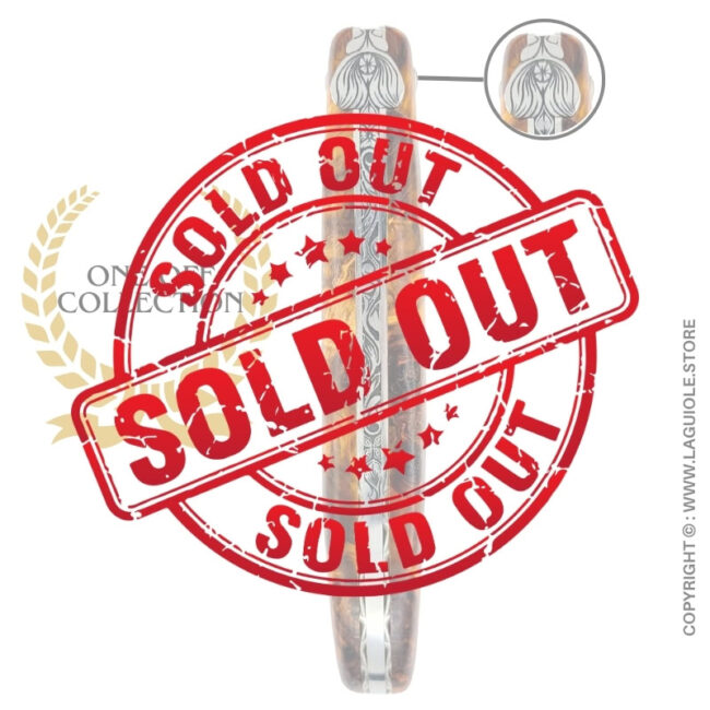 floral bee: laguiole knife in figured dark poplar bee and chiseled spring full handle