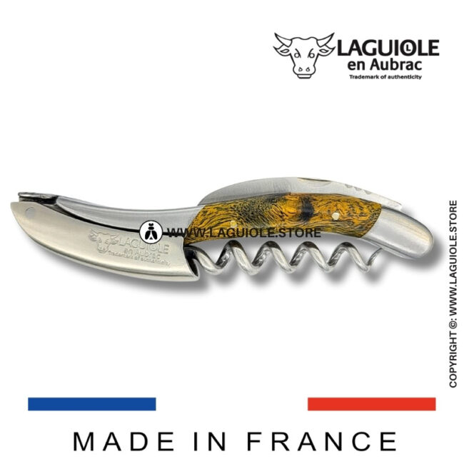 laguiole corkscrew green cheesewood satin finish