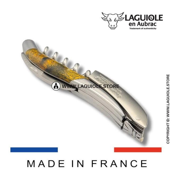 laguiole corkscrew green cheesewood satin finish