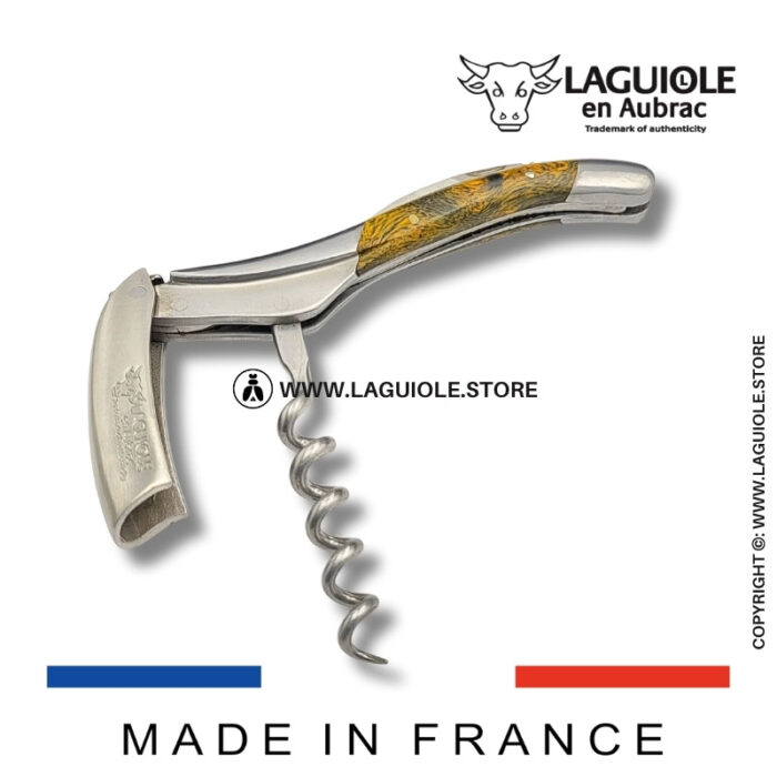 laguiole corkscrew green cheesewood satin finish