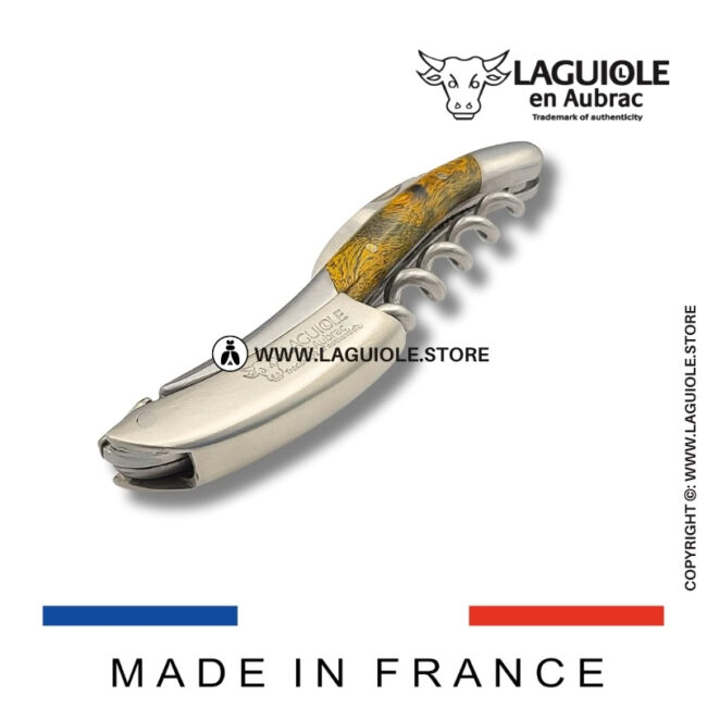 laguiole corkscrew green cheesewood satin finish