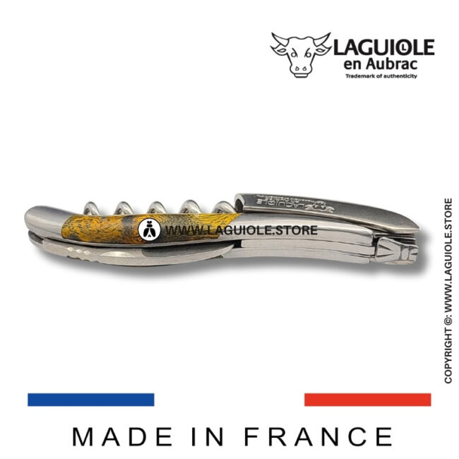 laguiole corkscrew green cheesewood satin finish