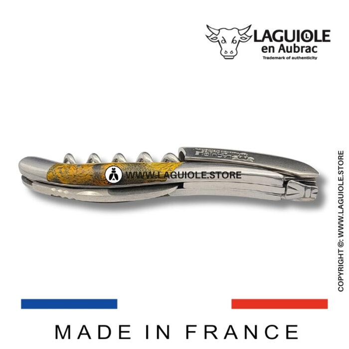 laguiole corkscrew green cheesewood satin finish