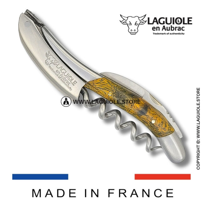 laguiole corkscrew green cheesewood satin finish