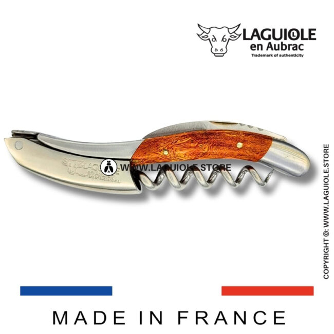 laguiole corkscrew orange coral cheesewood satin finish