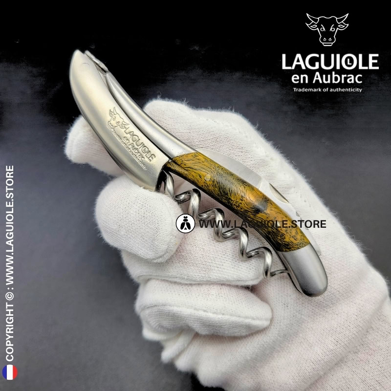 laguiole corkscrew green cheesewood satin finish