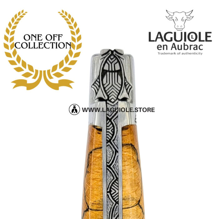 sacred beech: laguiole pocket knife in aubrac beech – hand engraved bee and bolsters