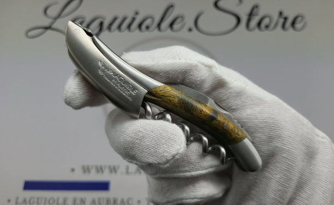 laguiole corkscrew orange coral cheesewood satin finish