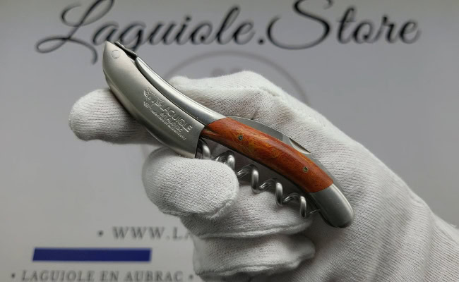 laguiole corkscrew orange coral cheesewood satin finish