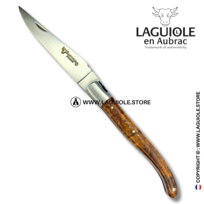 albizia field’s edge: laguiole pocket knife in albizia wood 1 bolster