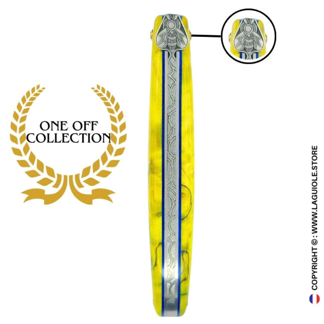 emerald priestess: laguiole pocket knife in green poplar burl full handle