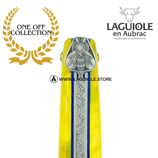 emerald priestess: laguiole pocket knife in green poplar burl full handle