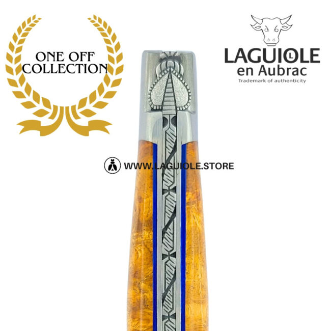 lace finery: laguiole pocket knife in golden amboina burl