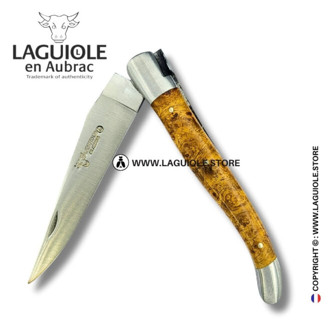 lace finery: laguiole pocket knife in golden amboina burl