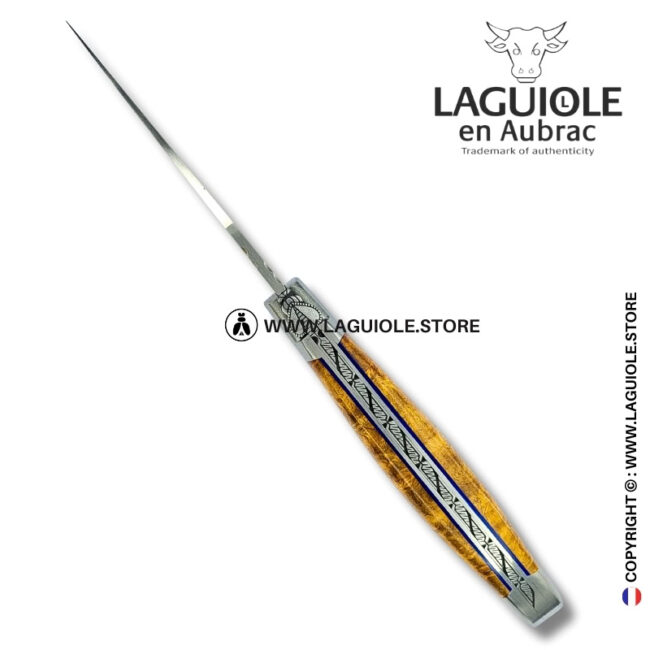lace finery: laguiole pocket knife in golden amboina burl