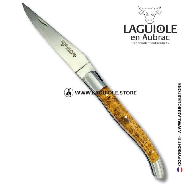 lace finery: laguiole pocket knife in golden amboina burl