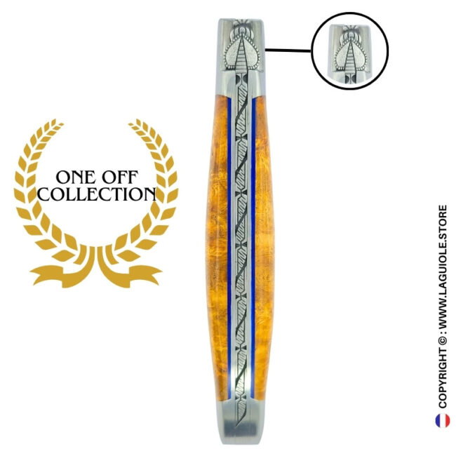 lace finery: laguiole pocket knife in golden amboina burl