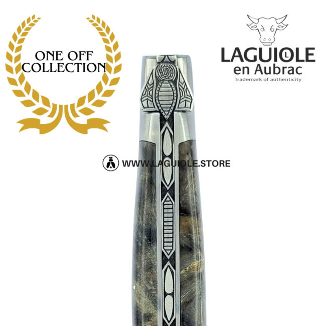 midnight bee: laguiole pocket knife in black poplar burl