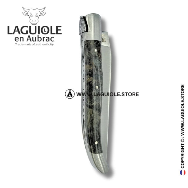 midnight bee: laguiole pocket knife in black poplar burl