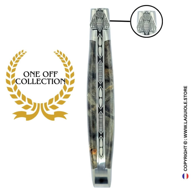 midnight bee: laguiole pocket knife in black poplar burl