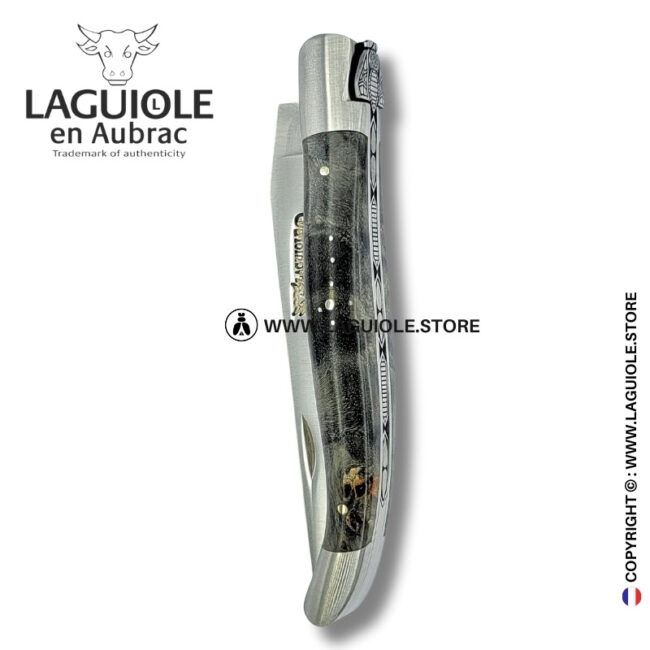 midnight bee: laguiole pocket knife in black poplar burl